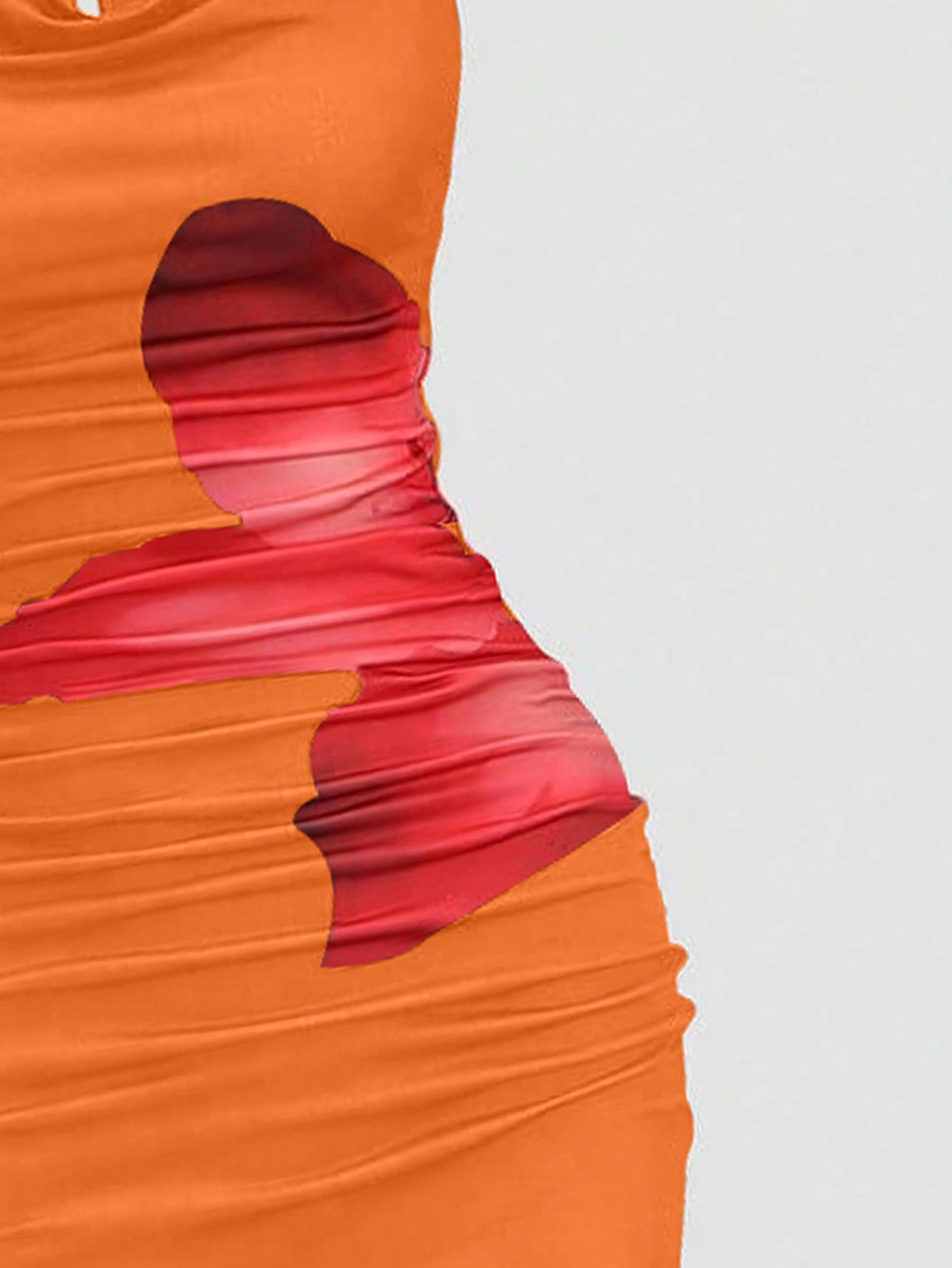 Printed Pattern Knitted Dress Neutral Color Single Piece Cowl Neck Design For Casual Wear