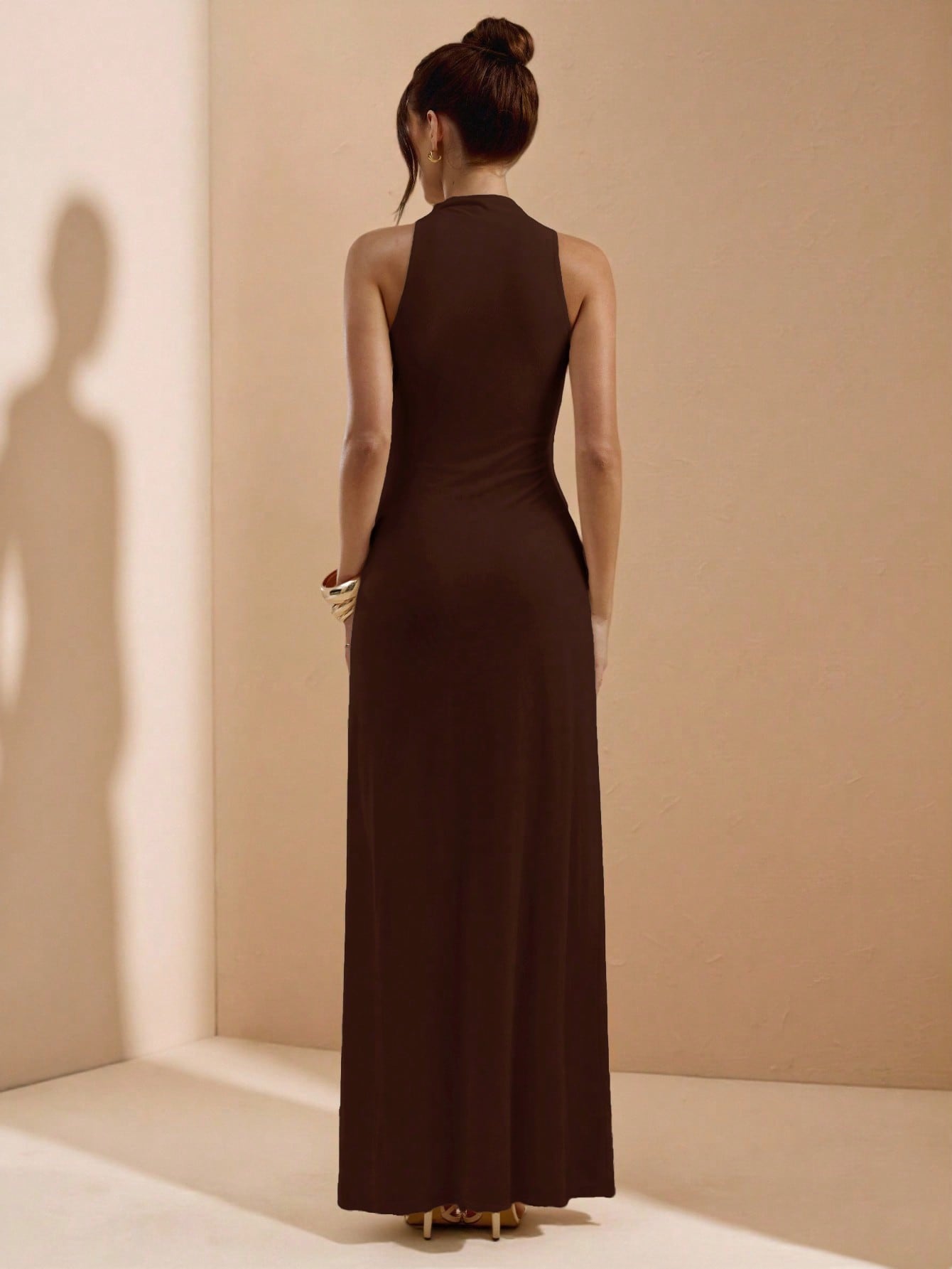 Sleeveless Bodycon Long Dress with High Slit for Beach, Party, and Seasonal Occasions