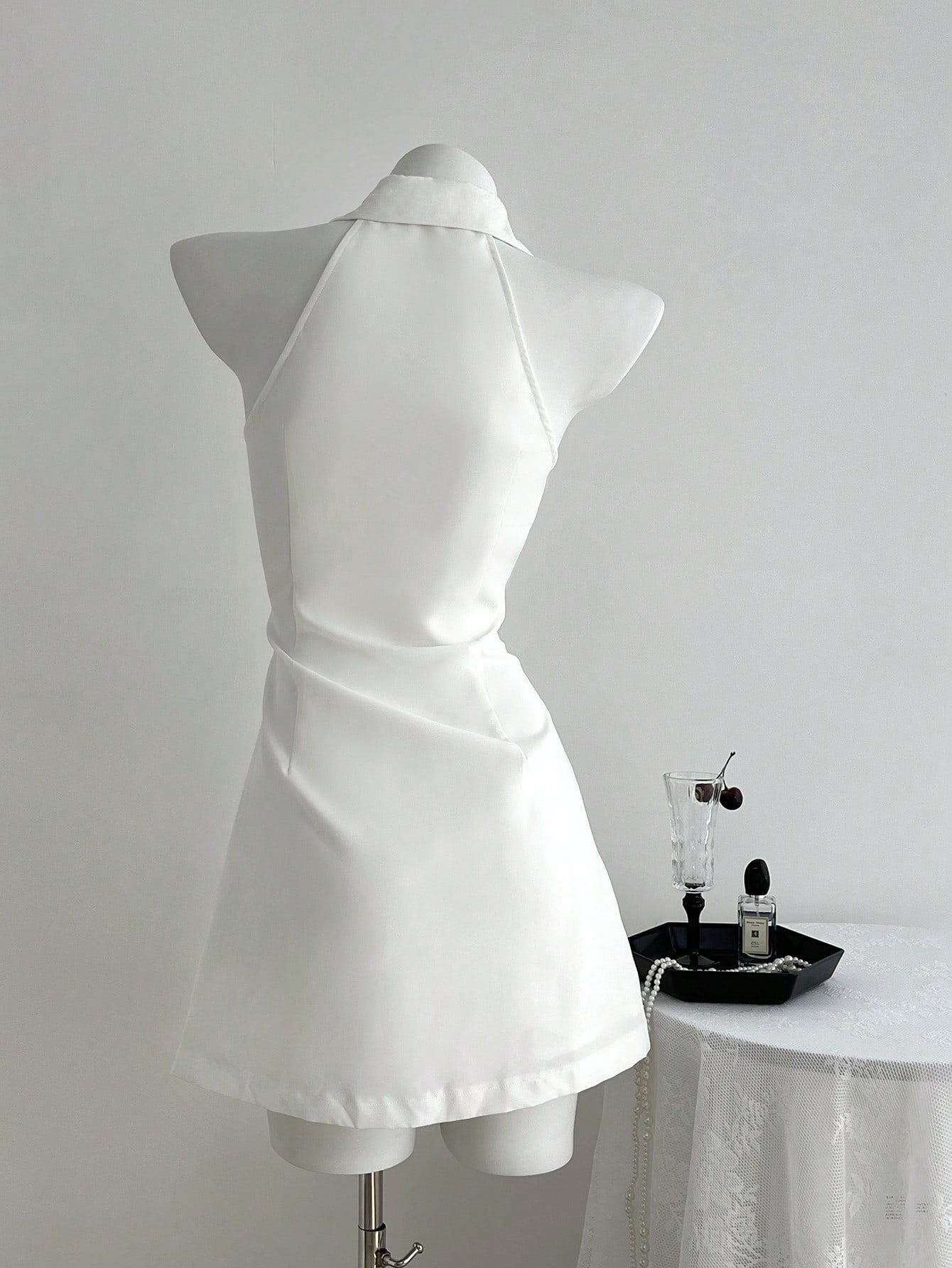Women’s Woven Fabric Sleeveless A-Line Dress, Embroidered Detail, 1 Piece, For Spring and Summer Wear