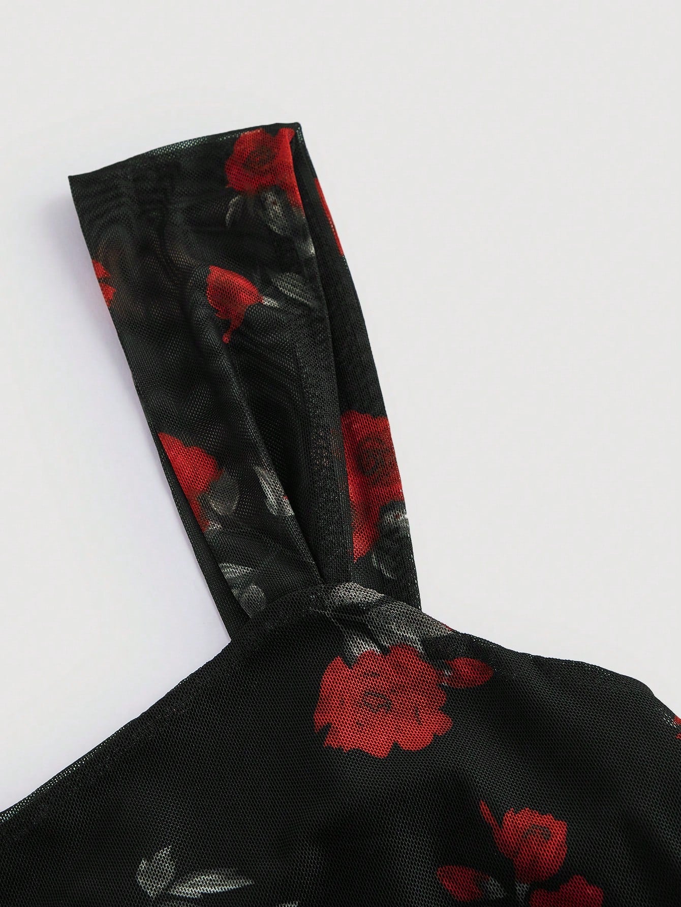 Floral Print Dress Baby Blue Color Single Piece Sleeveless Flared Hem Design For General Occasions